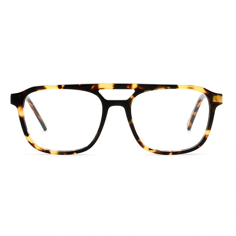Tortoise acetate aviator-style optical frame, front view