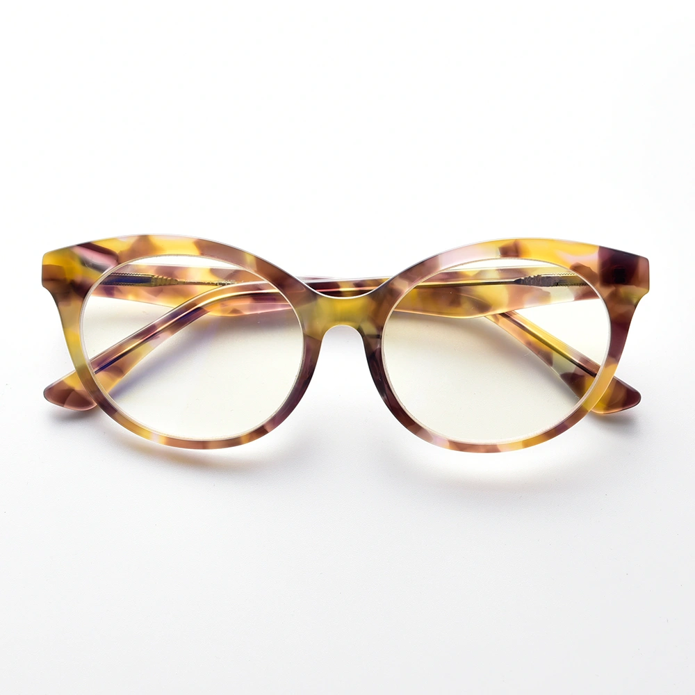 Tortoise cat-eye acetate optical frame, front view