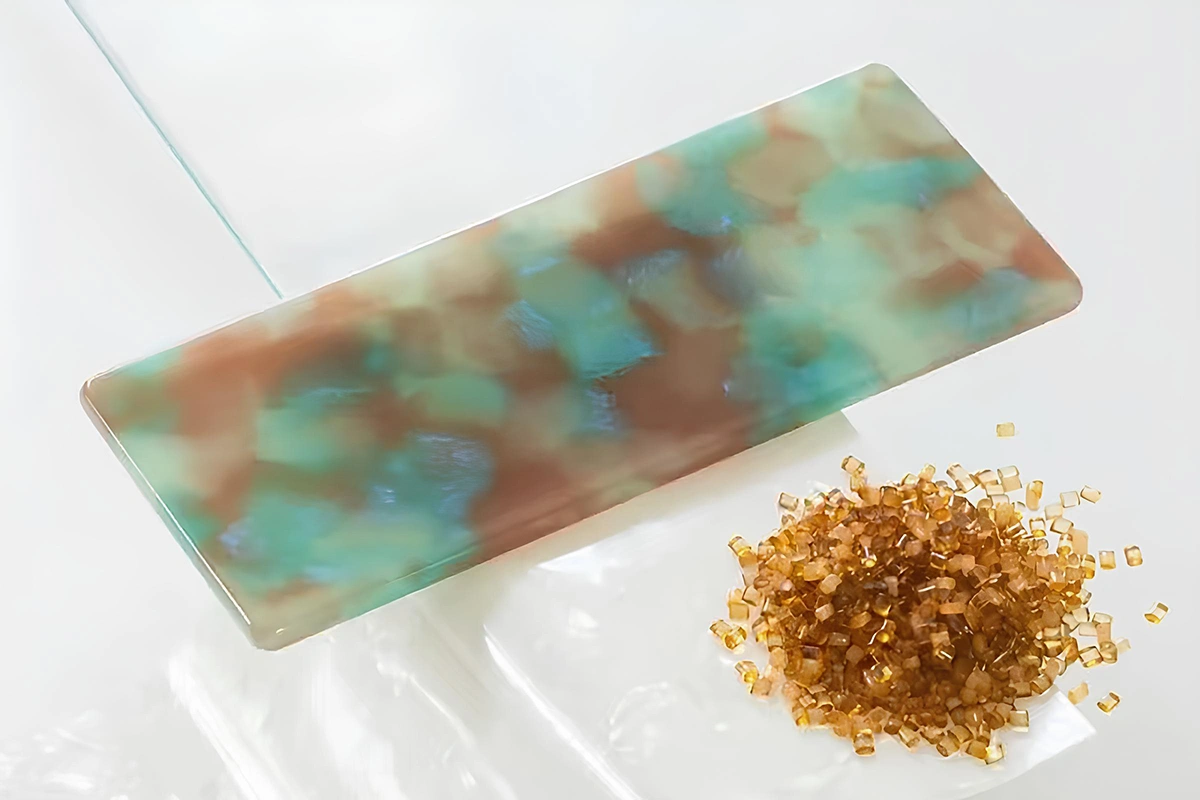 Premium Italian acetate plate with tortoise lamination