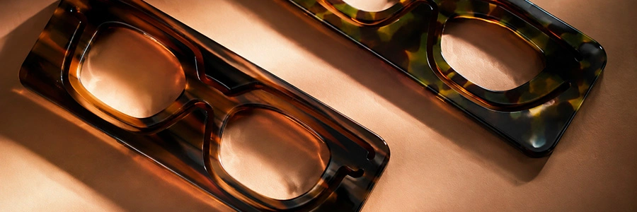 Tortoise pattern acetate sheets with cut frame fronts
