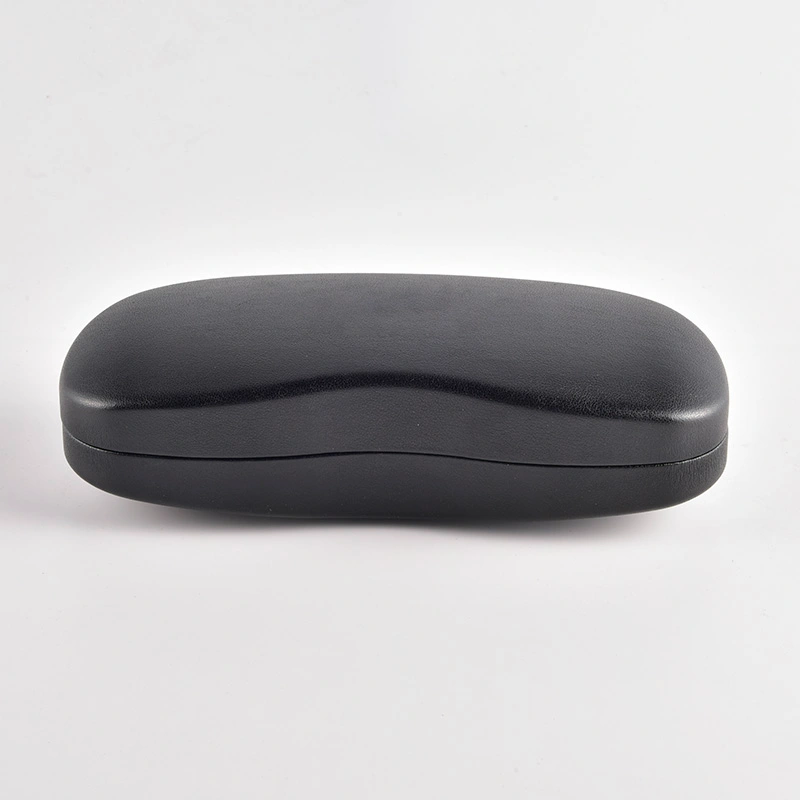 Black oversized soft touch eyeglass case, closed view