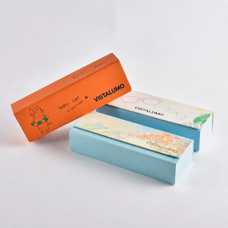 Teal soft touch eyeglass case with debossed pattern, closed view