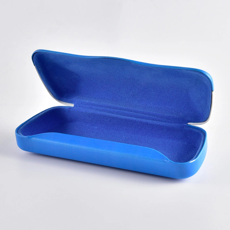 Two tone case shown open with blue flocked lining